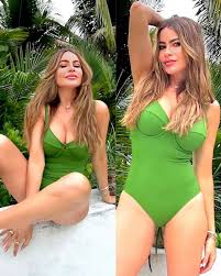 Sofia Vergara, 51, flaunts her fit figure in a green swimsuit as she announces her 1st swimwear line for Walmart: ''Just in time for spring break!'