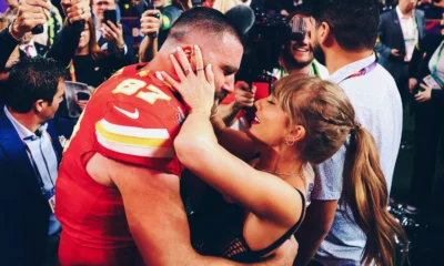 "Travis kelce has become “a different man” since dating Taylor Swift. fans gifted Travis kelce a art work of him ad Taylor.