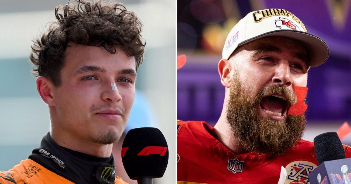 Lando Norris pokes fun at Travis Kelce and makes Taylor Swift request