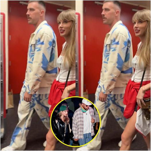 Taylor Swift looked as loved-up as ever as she held hands with her boyfriend Travis Kelce at Coachella on Saturday night.