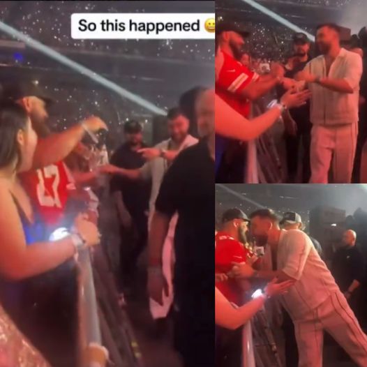 Taylor Swift fans go crazy over Travis Kelce's sweet reaction to Swiftie wearing his jersey to the Paris Eras Tour..💞 .. Full story below👇👇👇