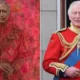 In the painting, Charles is seen holding a sword and wearing the bright red uniform of the Welsh Guards, a British Army regiment of which he was made Regimental Colonel in 1975, according to Buckingham Palace.